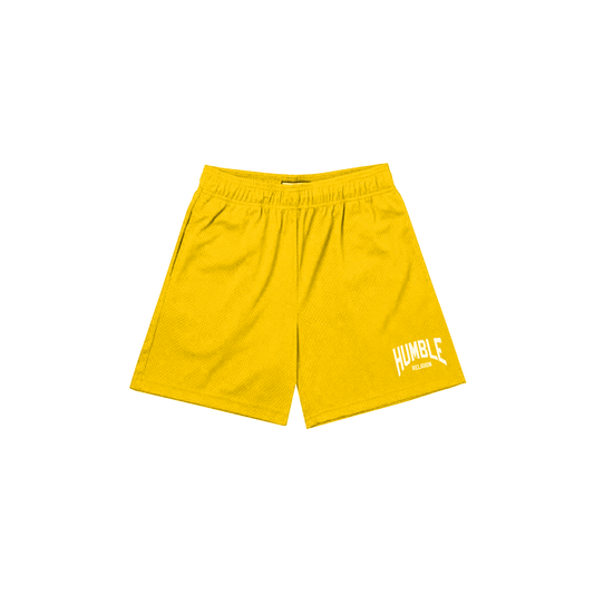 Yellow Basic PE Mesh Shorts