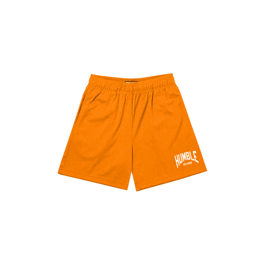 Orange Basic PE Mesh Shorts