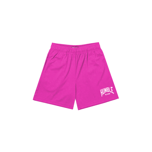 Pink Basic PE Mesh Shorts