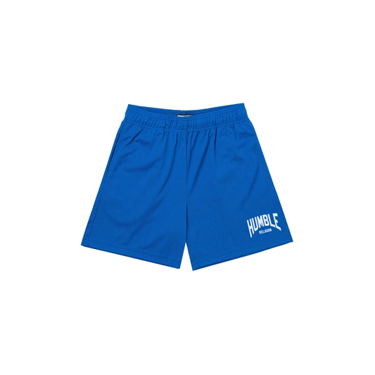Blue Basic PE Mesh Shorts