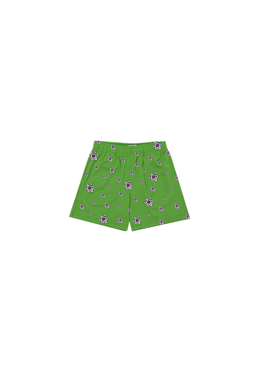 Green  (Flower) Mesh Shorts